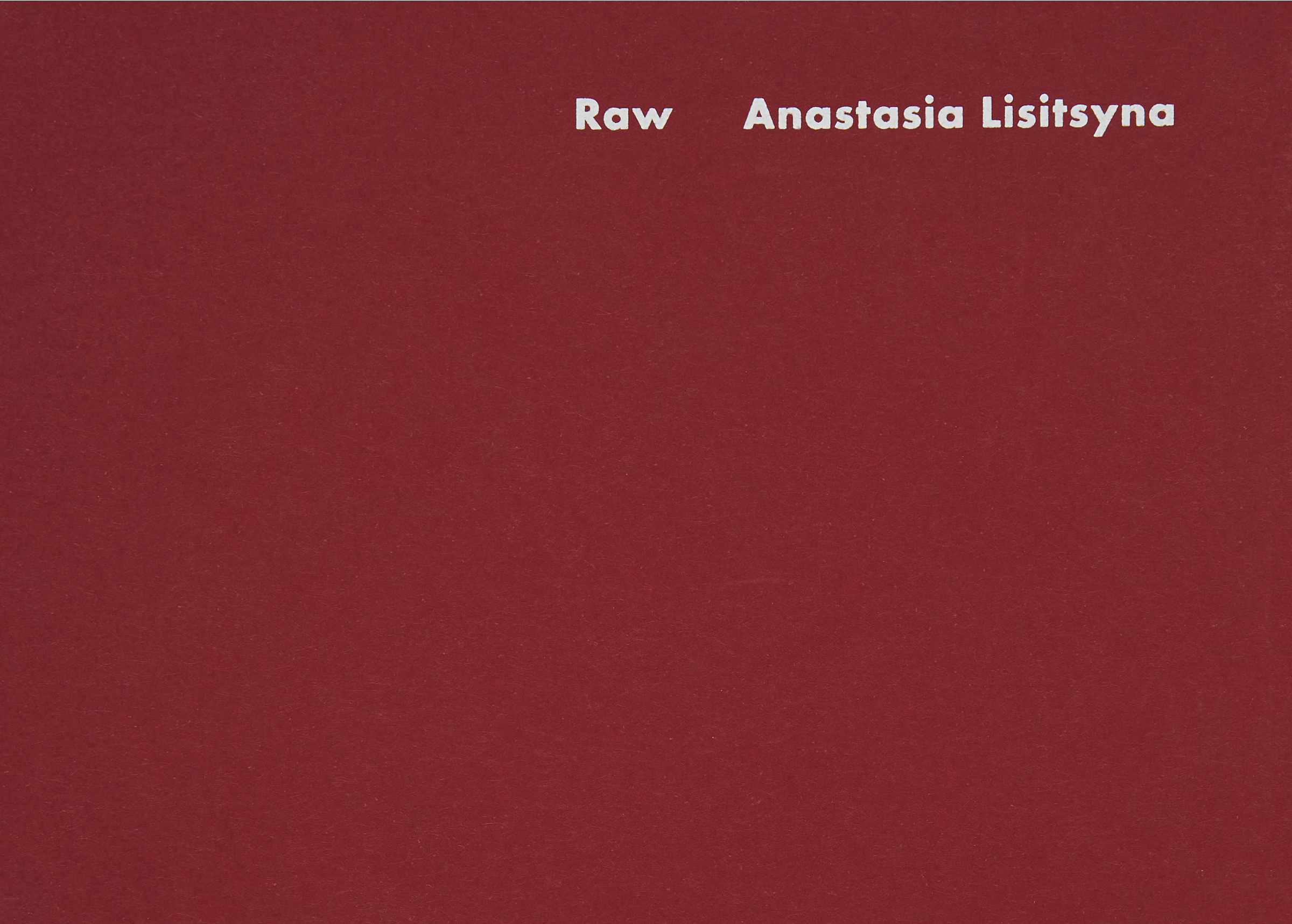 Anastasia Lisitsyna — Raw — Book