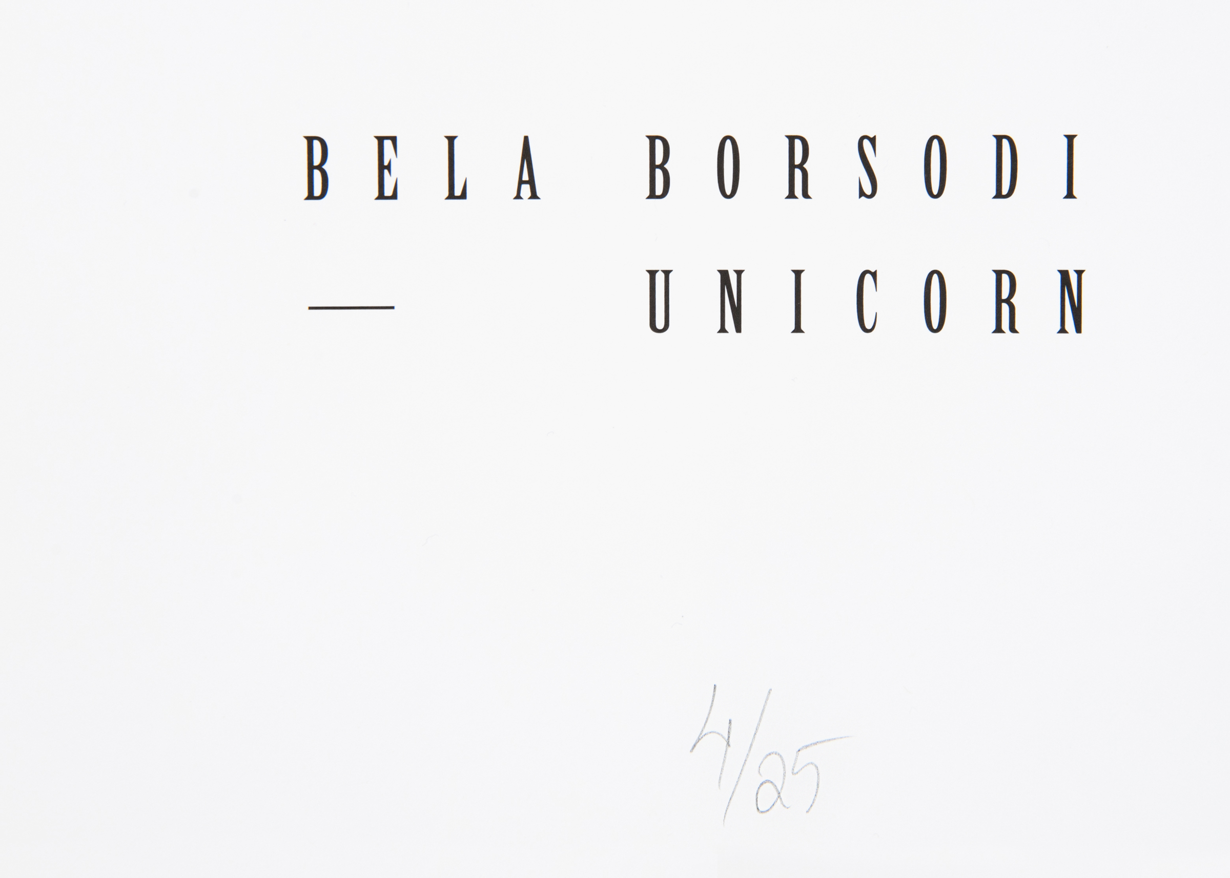 Bela Borsodi — Unicorn — Book
