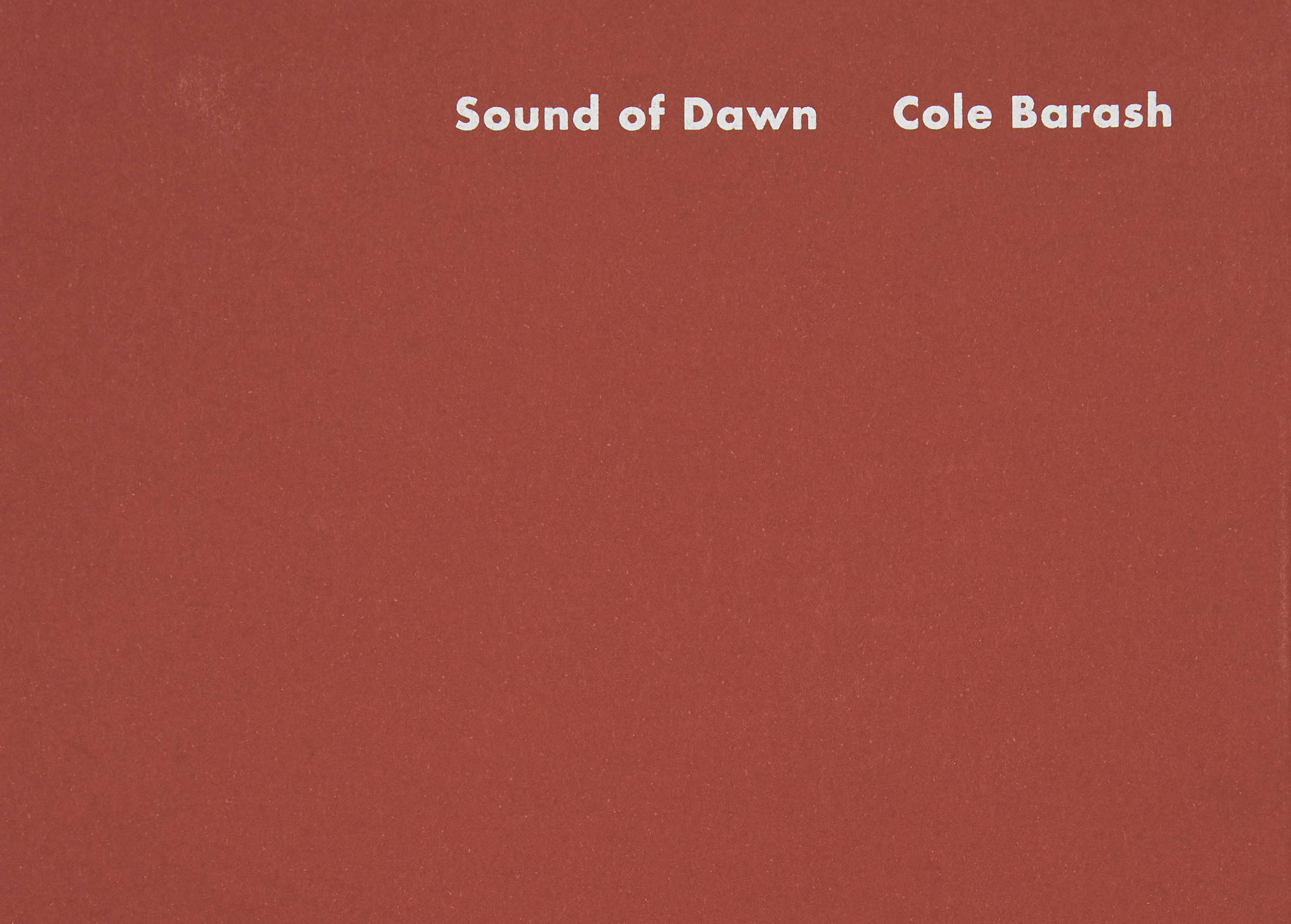Cole Barash — Sound of Dawn