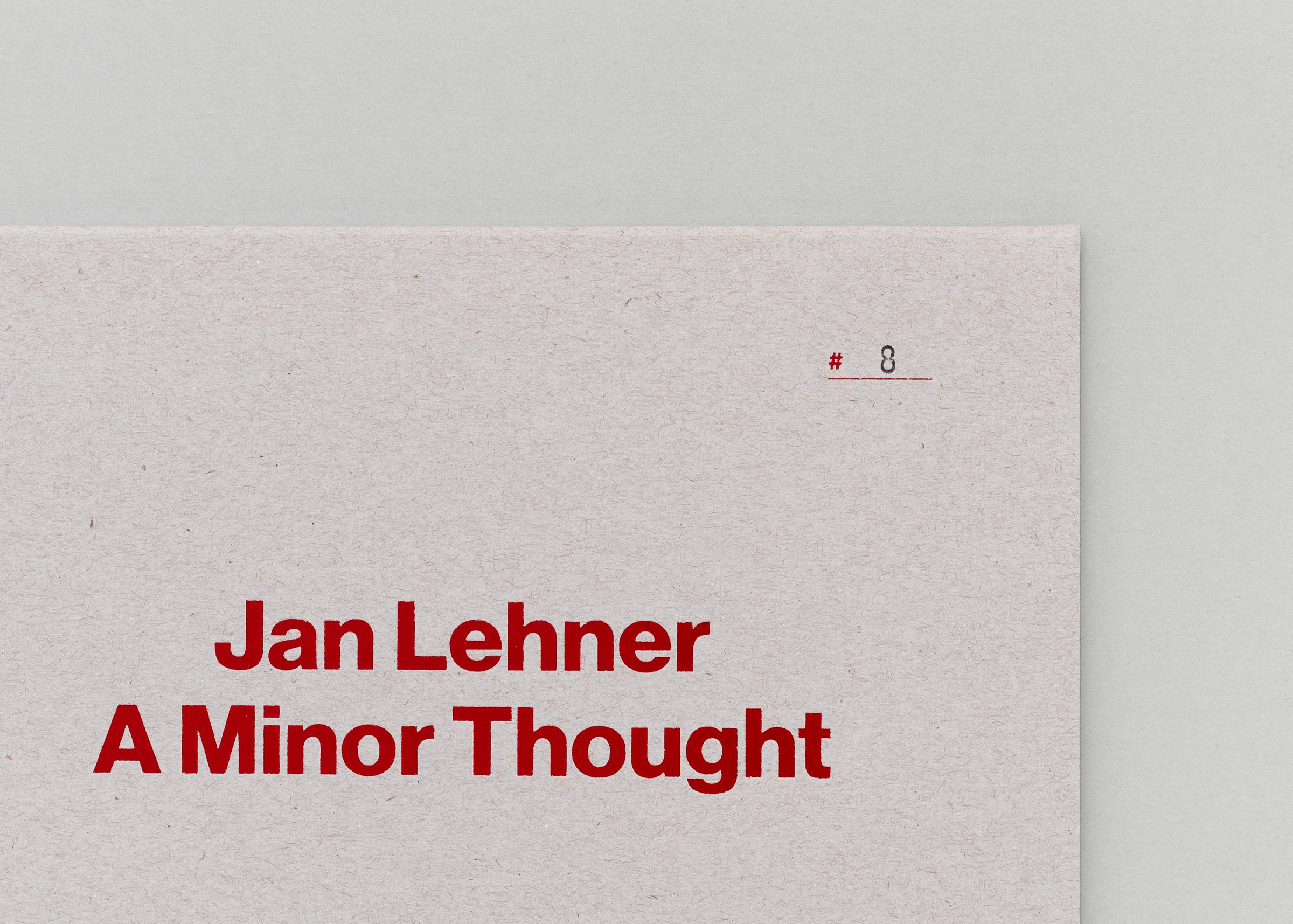 Jan Lehner — A Minor Thought — Book