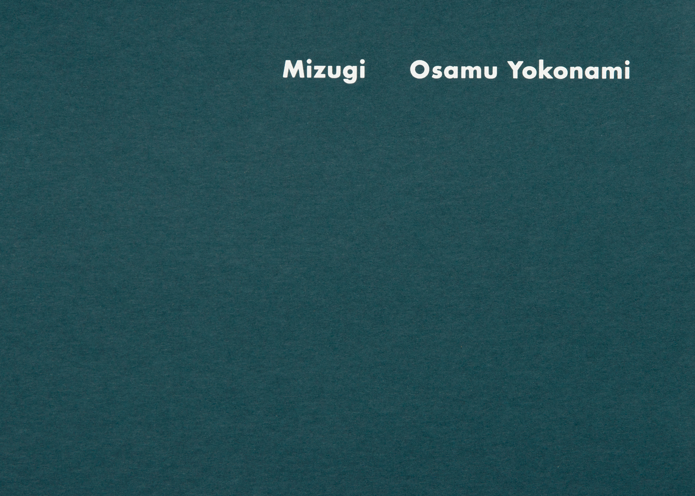 Osamu Yokonami — Mizugi — Book