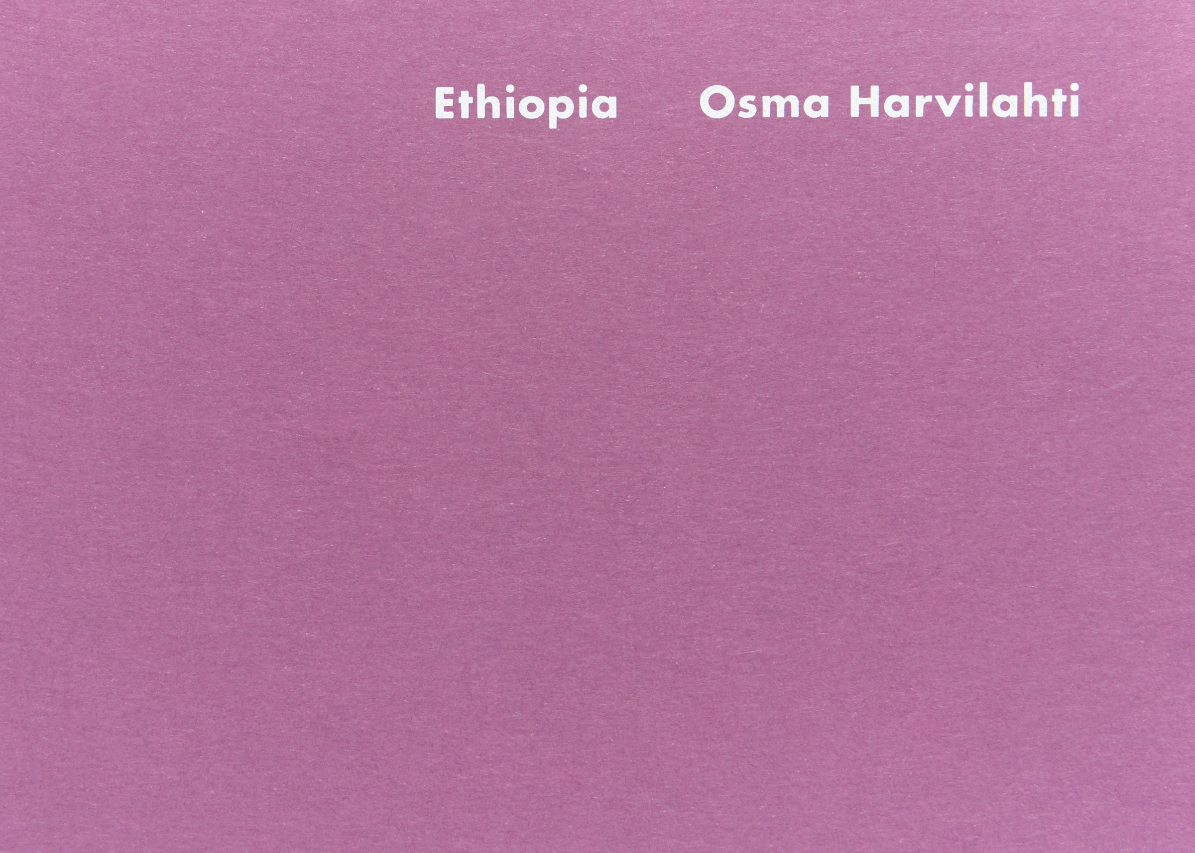 Osma Harvilahti — Ethiopia — Book