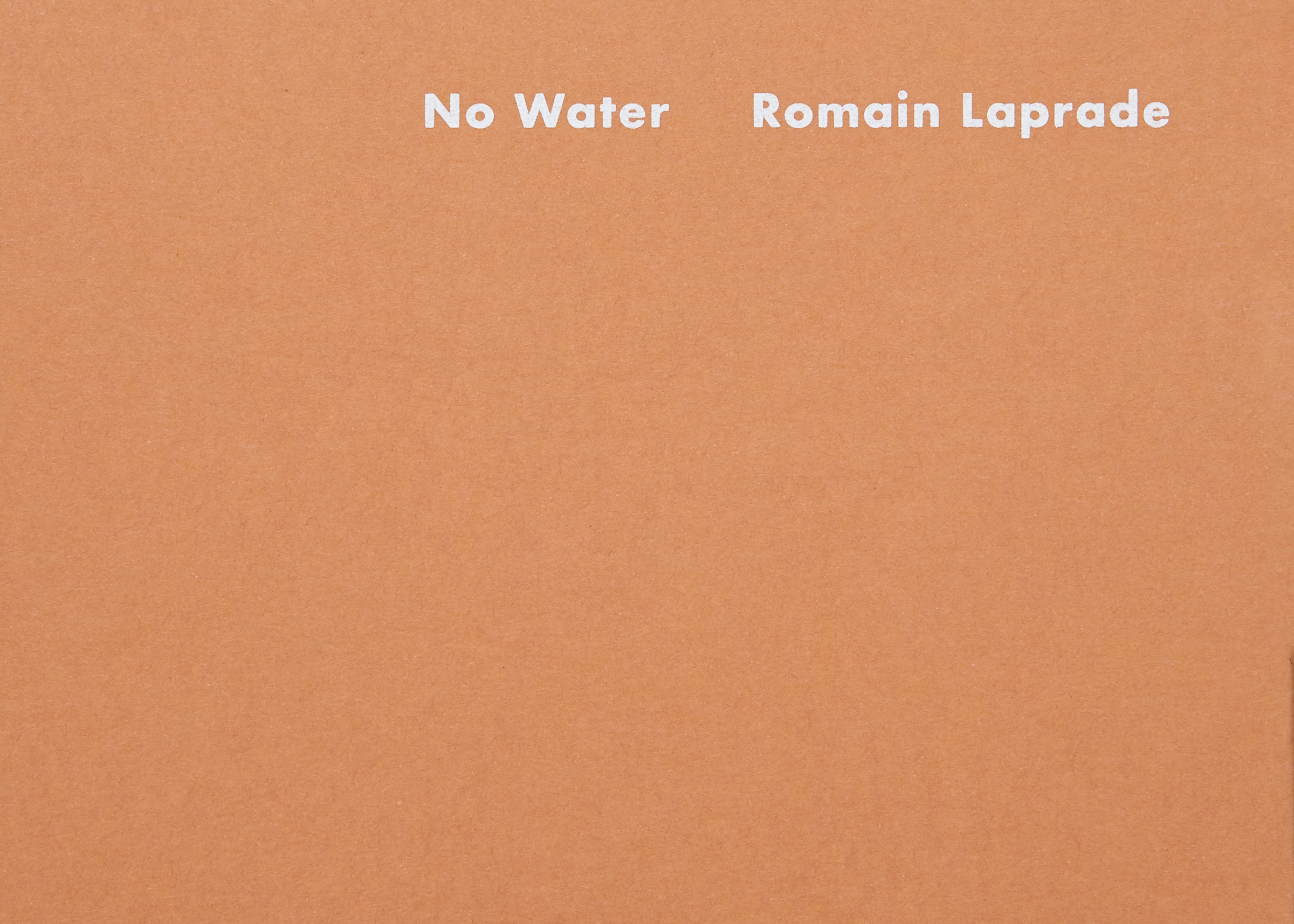 Romain Laprade — No Water — Book