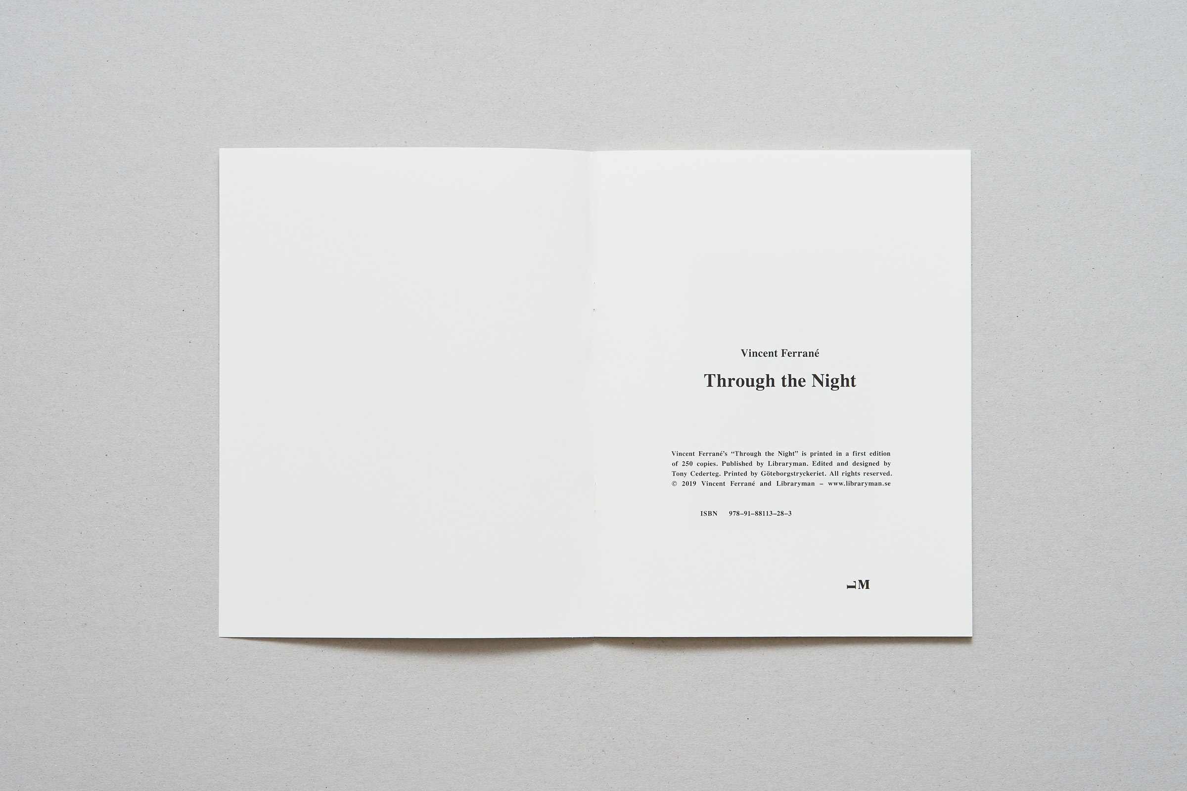Vincent Ferrané — Through the Night — Book