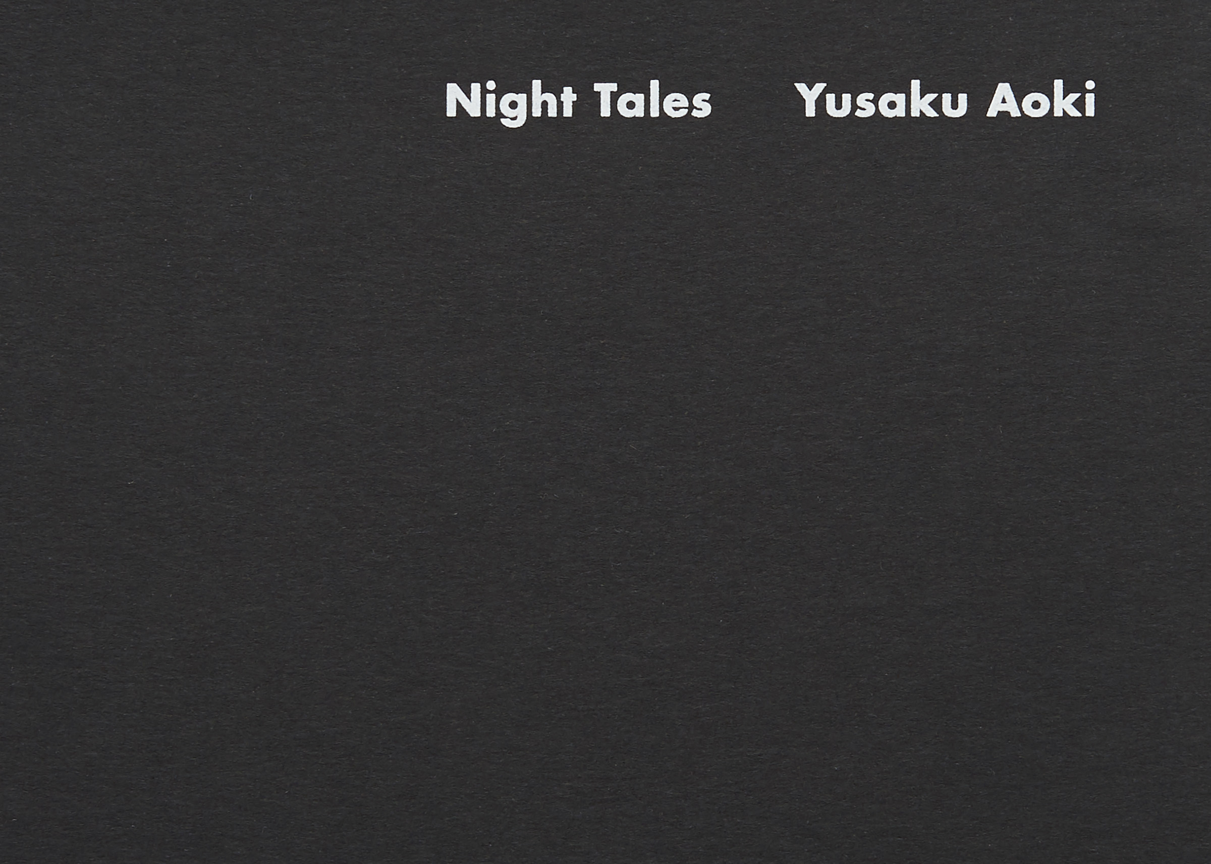 Yusaku Aoki — Night Tales — Book